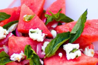 Refreshing Harmony: Watermelon, Feta, and Mint Salad Delight