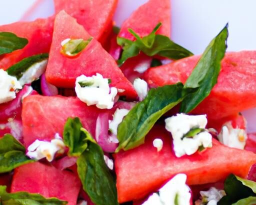Refreshing Harmony: Watermelon, Feta, and Mint Salad Delight