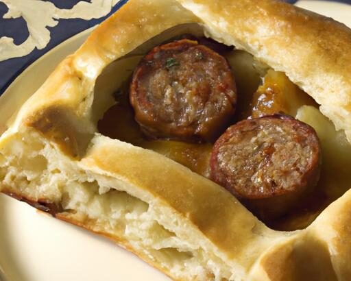 Golden Sausage & Ketchup Puff Pastry “Sun” Tart Recipe