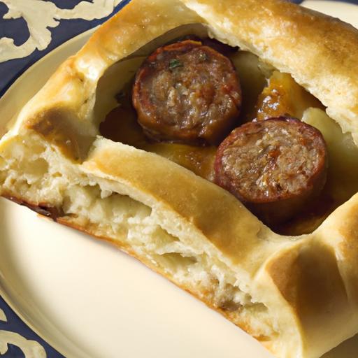 Golden Sausage & Ketchup Puff Pastry “Sun” Tart Recipe