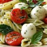 Bright & Fresh: Pesto Pasta with Cherry Tomatoes & Mozzarella