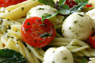 Bright & Fresh: Pesto Pasta with Cherry Tomatoes & Mozzarella