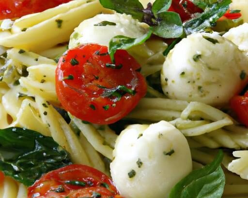 Bright & Fresh: Pesto Pasta with Cherry Tomatoes & Mozzarella