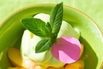 Peach & Basil Frozen Yogurt: A Refreshing Summer Delight