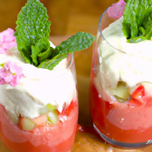 Delectable‍ Strawberry Rhubarb ​Mascarpone verrines ‌Delight