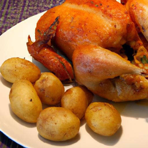 Sunday Roast Chicken & Crispy potatoes:‌ Classic Comfort Feast