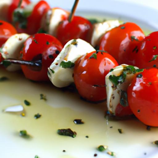 Bite-Sized Caprese Skewers Drizzled with Sweet Balsamic Glaze