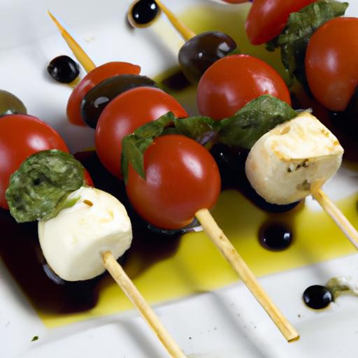 Caprese ‍Skewers with Balsamic Glaze: A Flavorful Bite