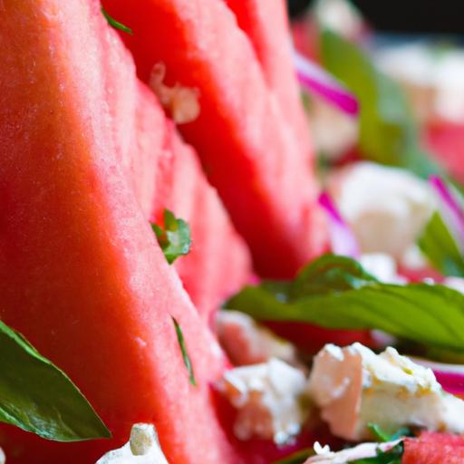 Refreshing Harmony: Watermelon,⁣ Feta, and Mint⁣ Salad Delight