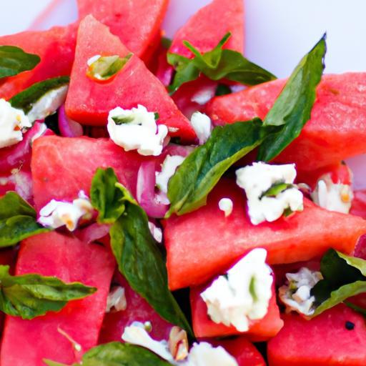 Refreshing Harmony: Watermelon, Feta, and Mint Salad Delight