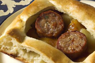 Golden Sausage & Ketchup Puff Pastry “Sun” Tart Recipe
