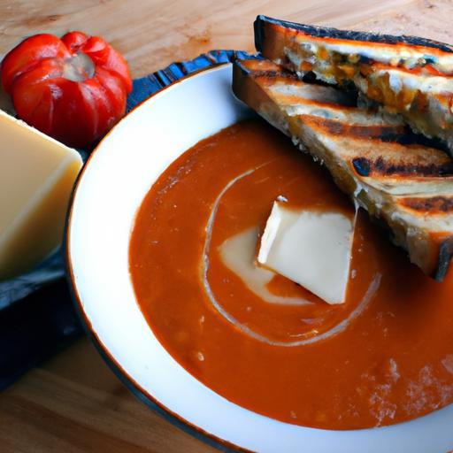Velvety Vegan Tomato Soup with Delicious Grilled “Cheese