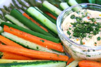 Crunchy Veggie Sticks with Creamy Yogurt Dip Delight