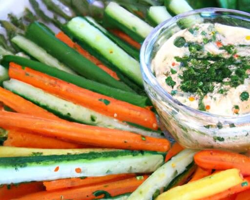 Crunchy Veggie Sticks with Creamy Yogurt Dip Delight