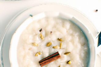 Creamy Coconut Milk Rice Pudding Infused with Cardamom Delight
