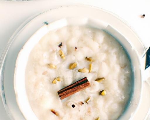 Creamy Coconut Milk Rice Pudding Infused with Cardamom Delight
