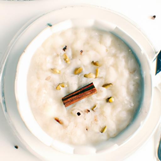 Creamy Coconut Milk Rice Pudding Infused with Cardamom Delight