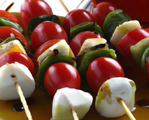 Fresh Caprese Skewers Drizzled with Sweet Balsamic Glaze