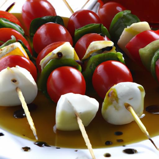 Fresh Caprese Skewers Drizzled with Sweet Balsamic Glaze