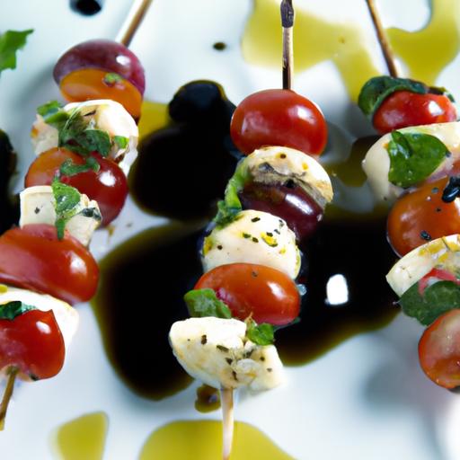 Fresh Caprese Skewers Drizzled with Sweet Balsamic Glaze