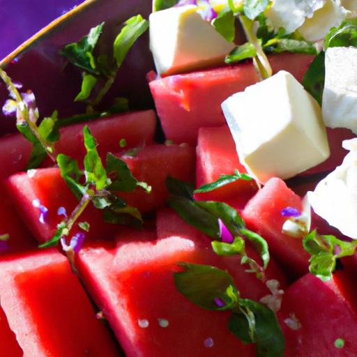 Refreshing Fusion: Watermelon, Feta & Mint Salad Delight