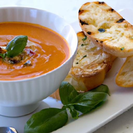 Silky Tomato Soup Meets Crispy Garlic Croutons Delight