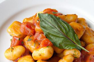 Crispy Pan-Fried Gnocchi in Fresh Tomato Basil Sauce