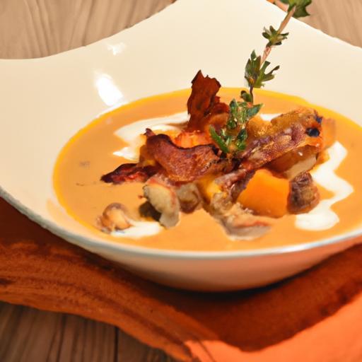 Harvest Harmony: Pumpkin & Chestnut Soup with Crispy Bacon