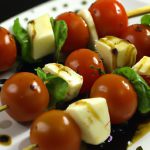 Fresh & Flavorful Caprese Skewers Drizzled with Balsamic Glaze