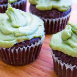 Decadent Keto Chocolate Cupcakes Topped with Creamy Avocado Frosting