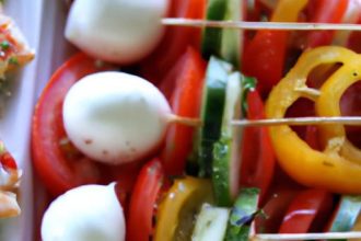 Colorful & Fresh: Easy Tomato, Mozzarella, Cucumber Skewers