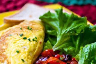 Ultimate Loaded Omelette Recipe Paired with Fresh Side Salad