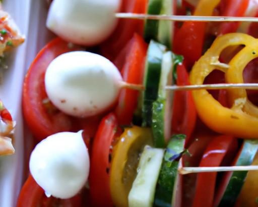 Colorful & Fresh: Easy Tomato, Mozzarella, Cucumber Skewers