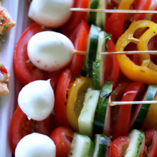 Colorful & Fresh: Easy Tomato, Mozzarella, Cucumber Skewers